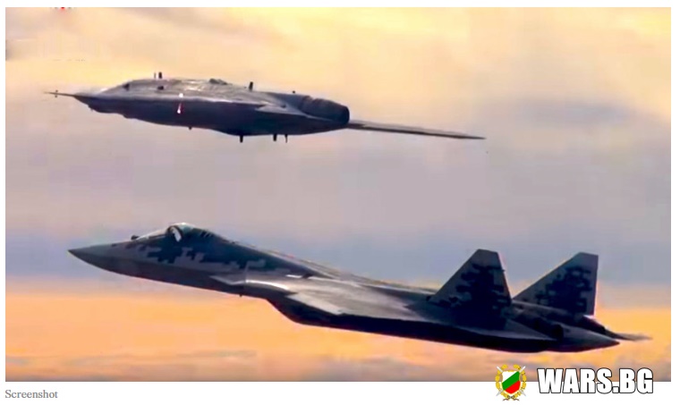 ВИДЕО: Вижте първи кадри от съвместния полет на дрона С-70 "Охотник" и изтребителя Су-57